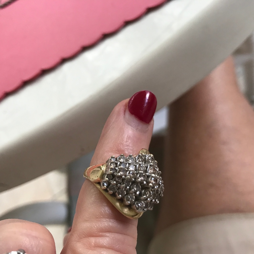 SOLD SOLD SOLD : DIAMOND RING Sz 7 7.6 GRAMS - Picture 5 of 8